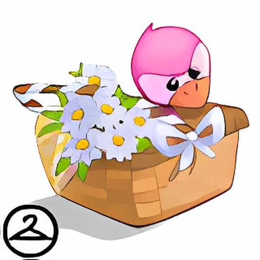 Pink Mallard in a Picnic Basket Foreground