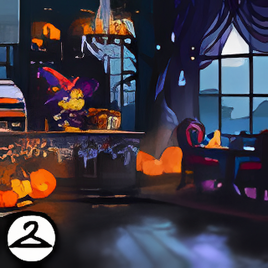 Halloween at the Coffee Cave Background