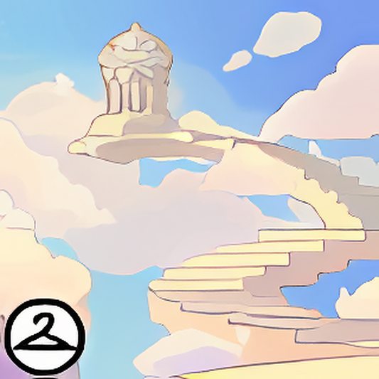 Glamourous Staircase in the Clouds Background
