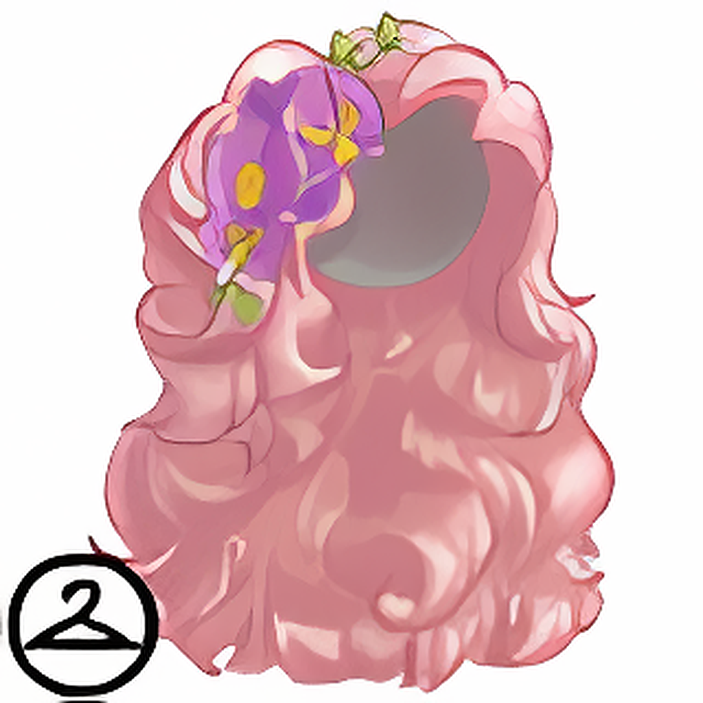Wig with Orchid Accessories