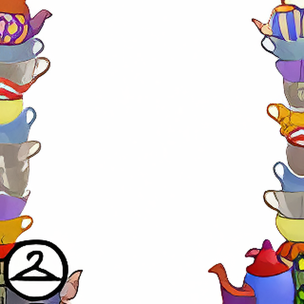 Mad Tea Party Stacks of Cups and Pots