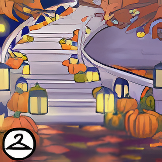 Lighted Autumn Staircase Background