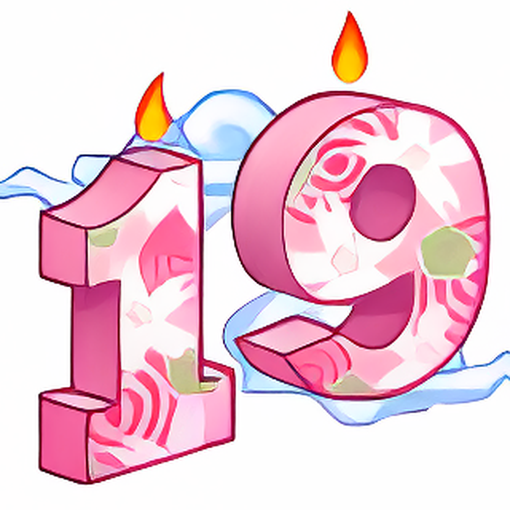 19th Birthday Peach Blossoms Wish Candle