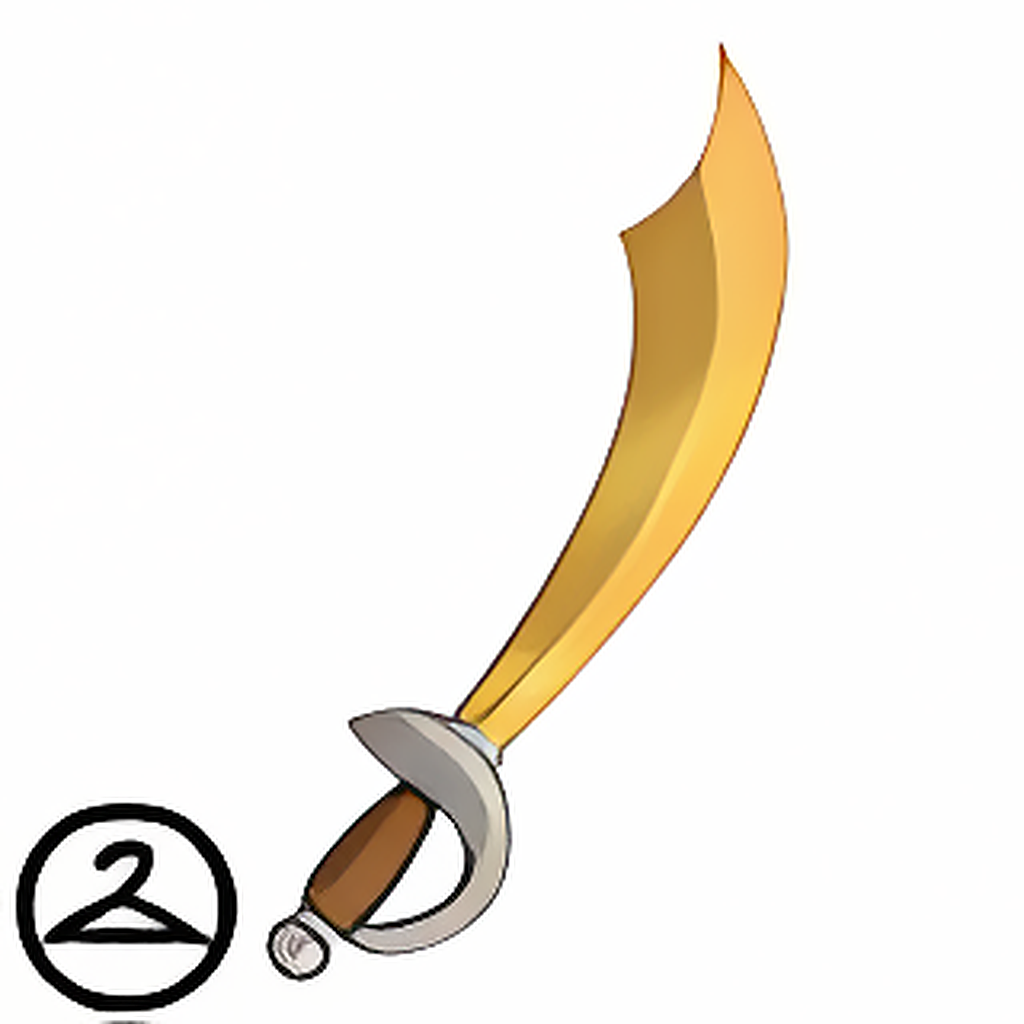 Golden Pirate Sword Handheld