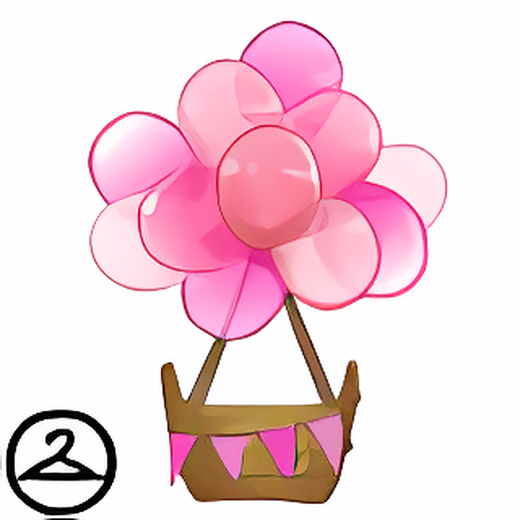 Dyeworks Pink: Baby Birthday Hot Air Balloon