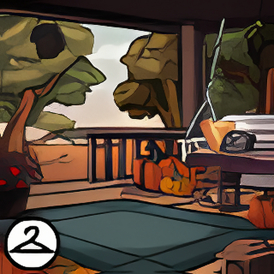 Front Porch in Fall Background