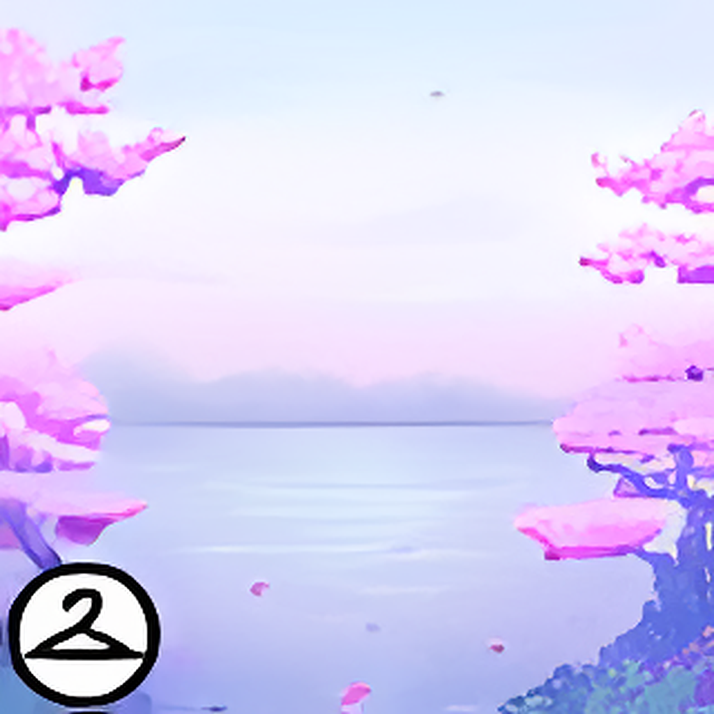 Spring Cherry Blossom Pond Background