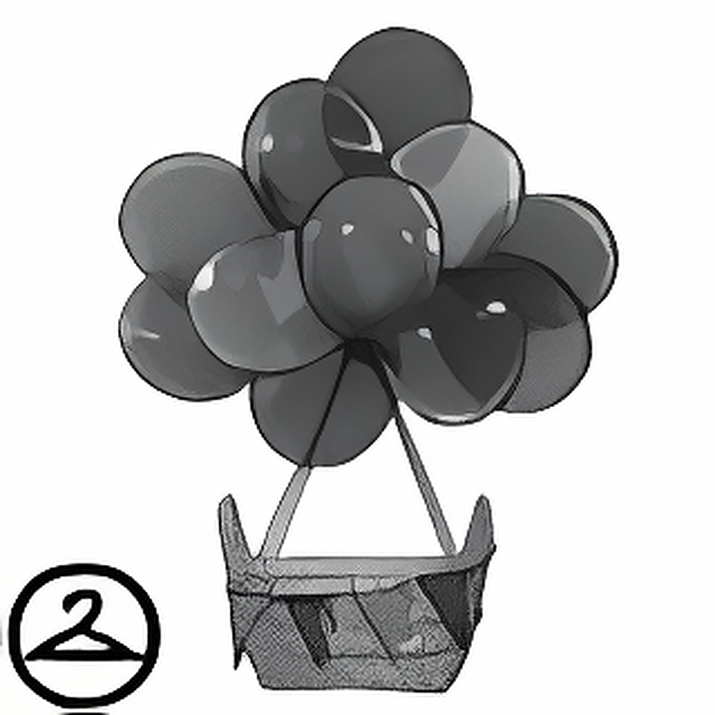 Dyeworks Black: Baby Birthday Hot Air Balloon