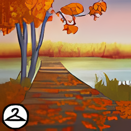 Autumn Sunset Lake View Background