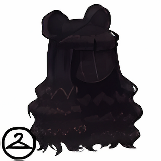 Long Black Curly Two Buns Wig
