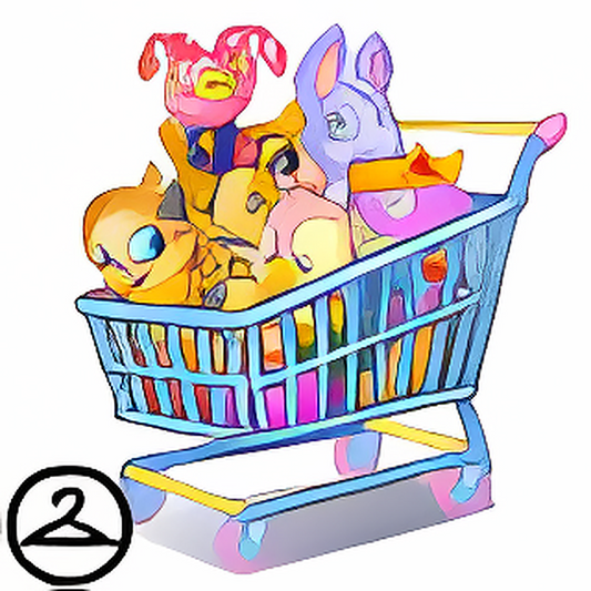 Overflowing Plushie Shopping Cart Background Item