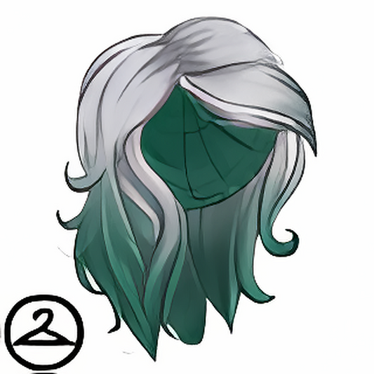 Dyeworks Green: Silver and Scarlet Ombre Wig