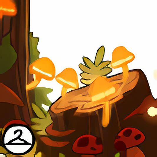 Glowing Mushroom Logs Foreground