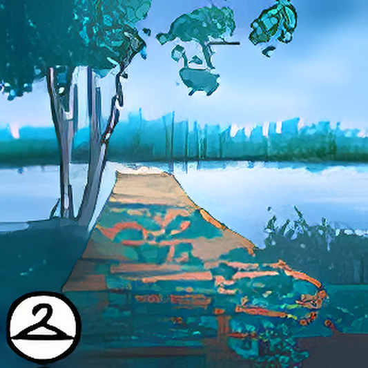 Dyeworks Blue: Autumn Sunset Lake View Background