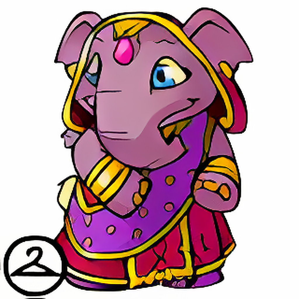 Prismatic Mirage: Nostalgic Royalgirl Elephante