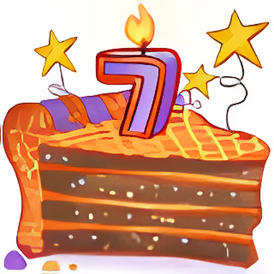 7th Birthday Cake Slice #3
