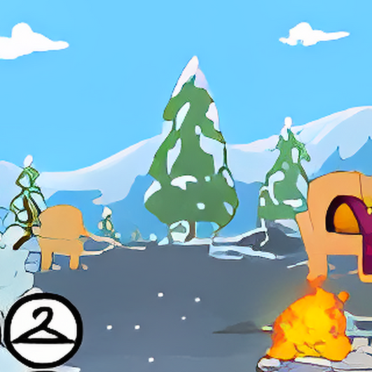Snowy Campfire Background