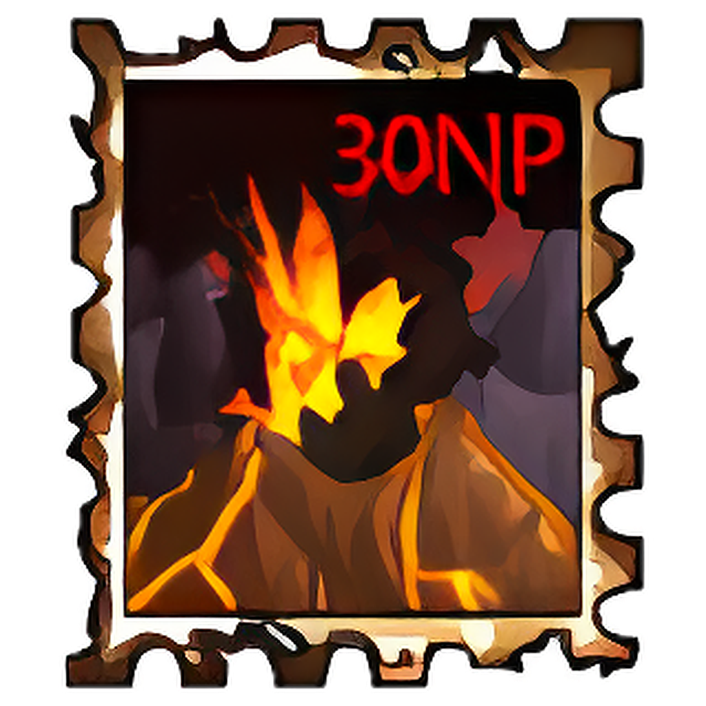 Singed Tyrannian Volcano Stamp