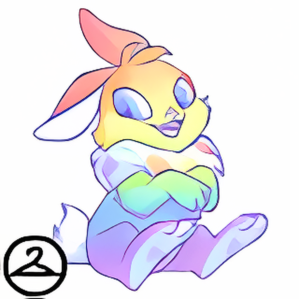 Prismatic Pastel: Adoring Rainbow Cybunny
