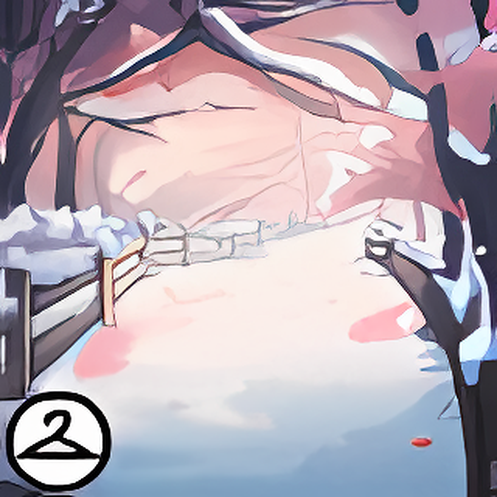 Snowy Path Along the Cherry Blossoms Background