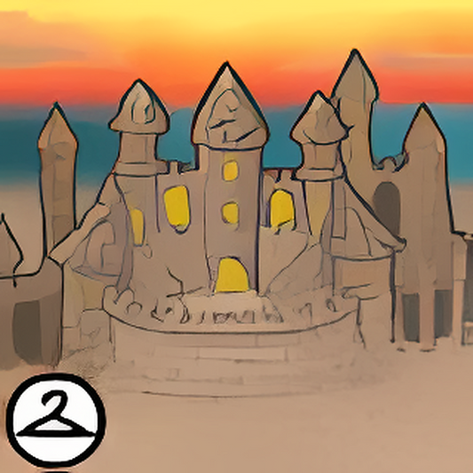Lighted Sand Castle Background
