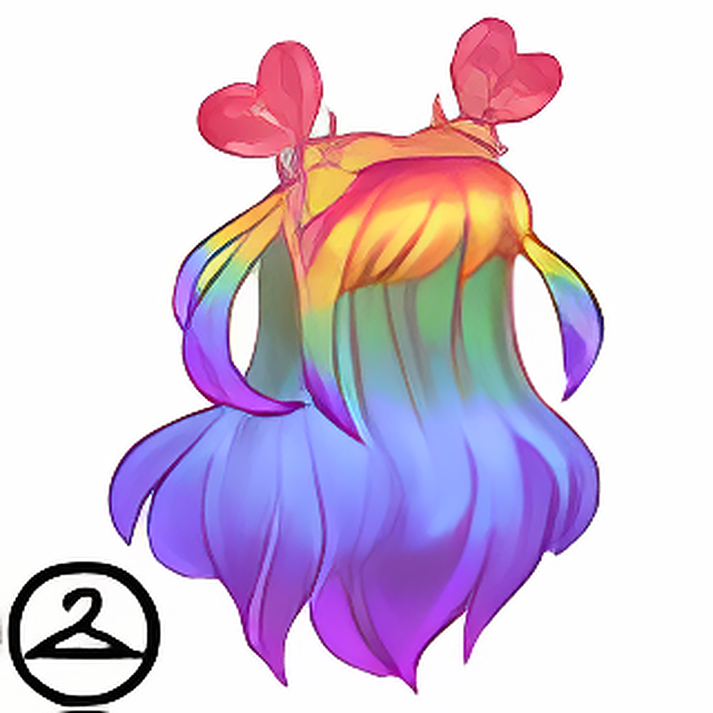 Pride Rainbow Heart Bun Wig