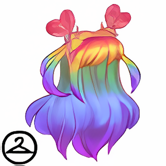 Pride Rainbow Heart Bun Wig