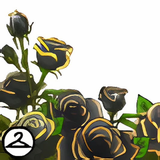 Dyeworks Black: Gold Trimmed Roses Foreground