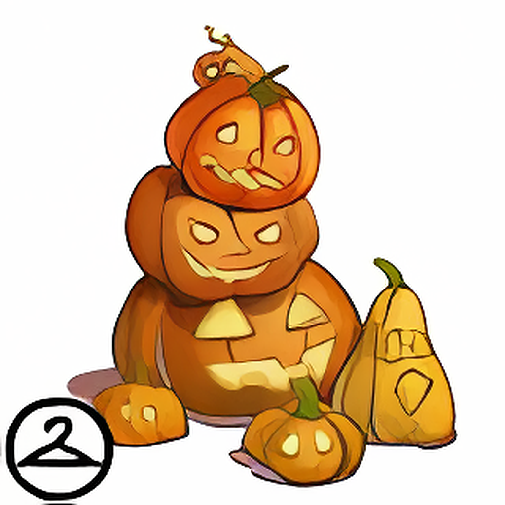 Stack of Jack-O-Lanterns Background Item