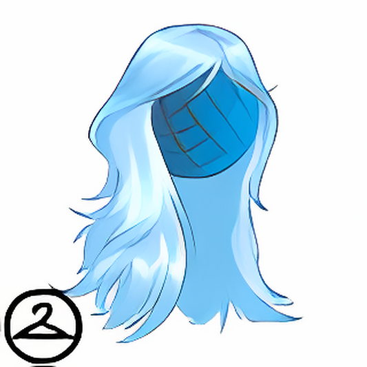 Dyeworks Blue: Long Charming Grey Wig
