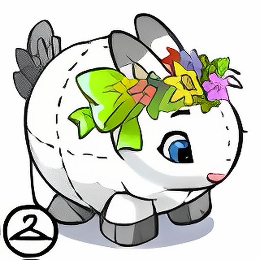 Overstuffed Spring Snowbunny Handheld Plushie