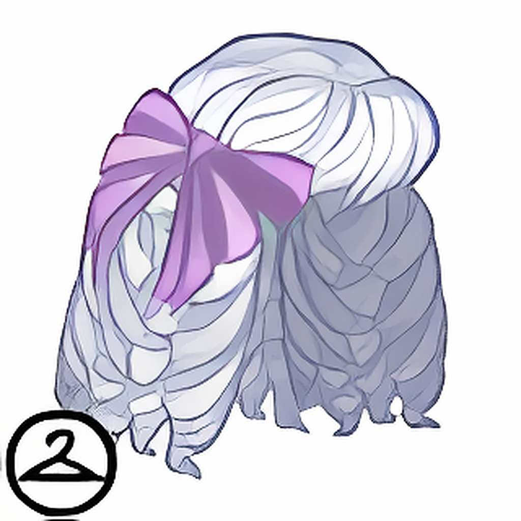 Curly White Wig With Bow