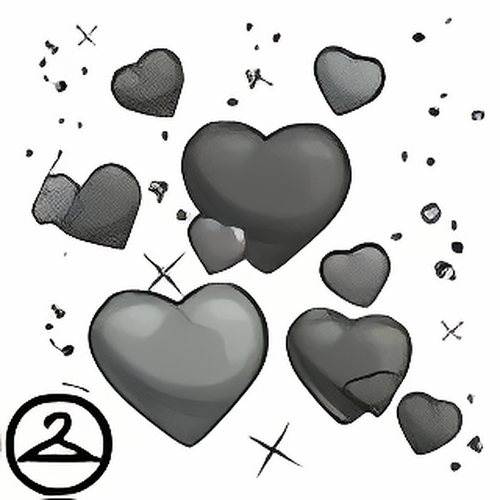 Dyeworks Black: Colourful Hearts