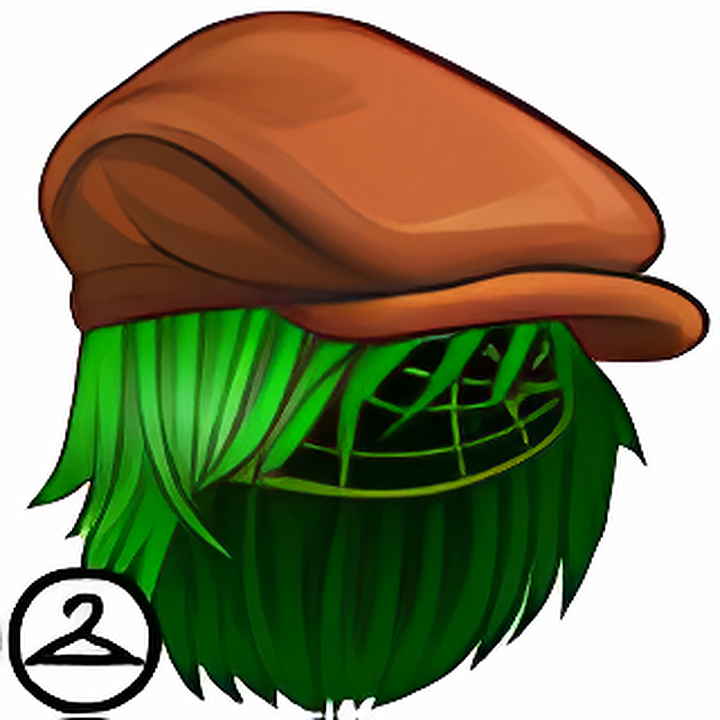 Short Green Wig and Newsboy Hat