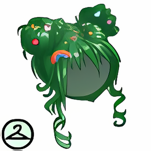 Dyeworks Dark Green: Mint Green Space Buns Wig