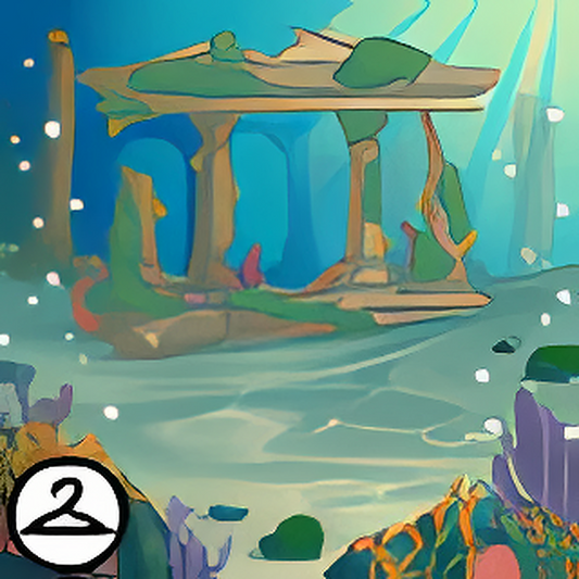 Ocean Coral Covered Ruins Background