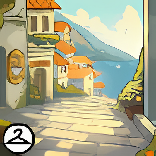 Coastal Town in Spring Background