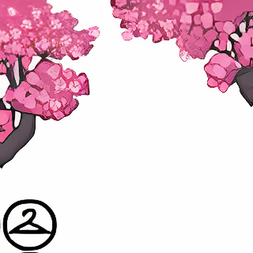 Pixel Habbo Hotel Pink Cherry Tree Garland