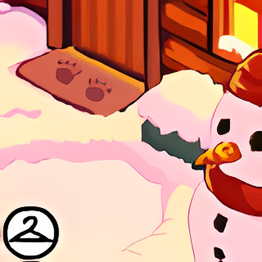 Pixel Winter Village Background
