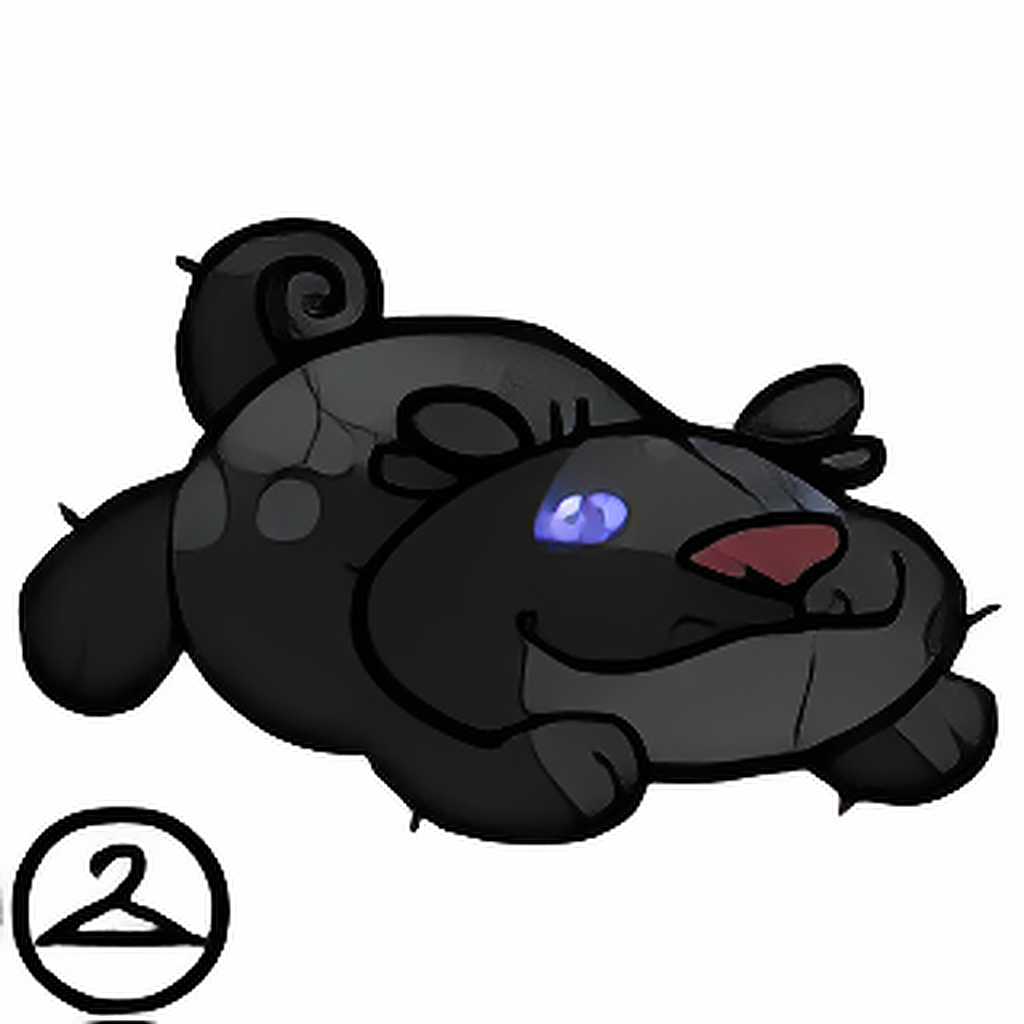 Cute Black Barlow Plushie on Your Head