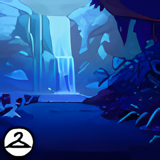 Dyeworks Blue: Enchanted Forest Waterfall Background