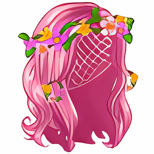 Dyeworks Pink: Crown of Flowers Spring Wig