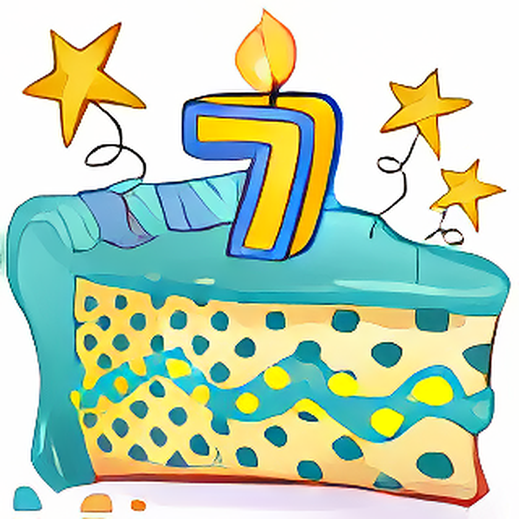 7th Birthday Cake Slice #2