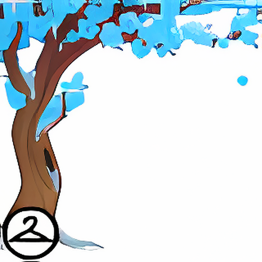 Dyeworks Blue: Snowy Cherry Blossom Side Tree