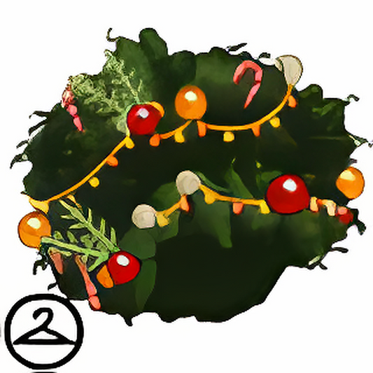 Green Holiday Decorated Afro Wig