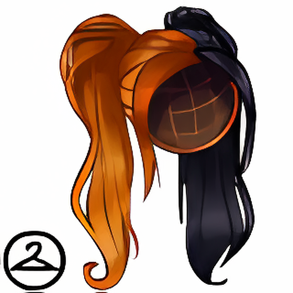 Dyeworks Orange: Purple & Black Ponytails Wig
