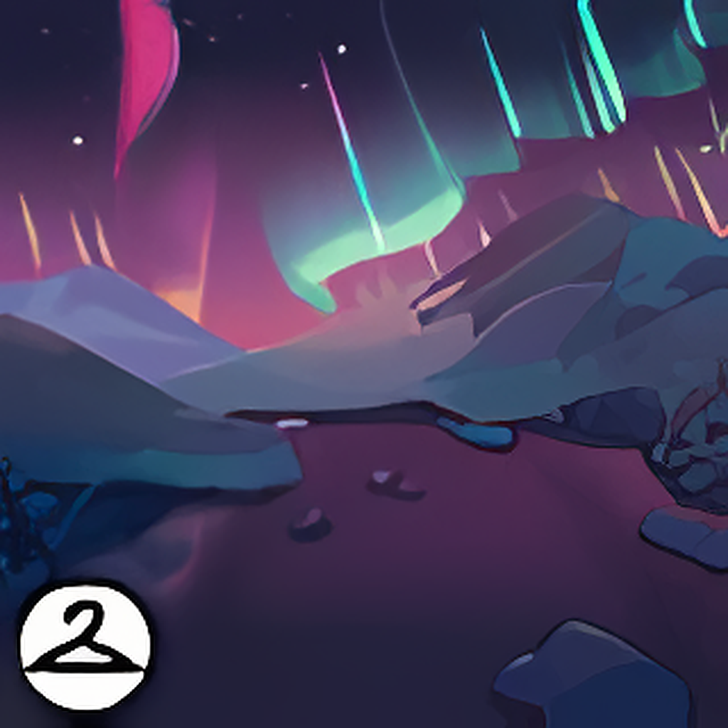 Arctic Northern Lights Landscape Background