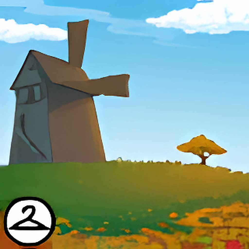 Autumn Windmill Background