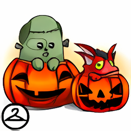 MME28-S5b: Jack-O-Lantern Playing Halloween Petpets Foreground