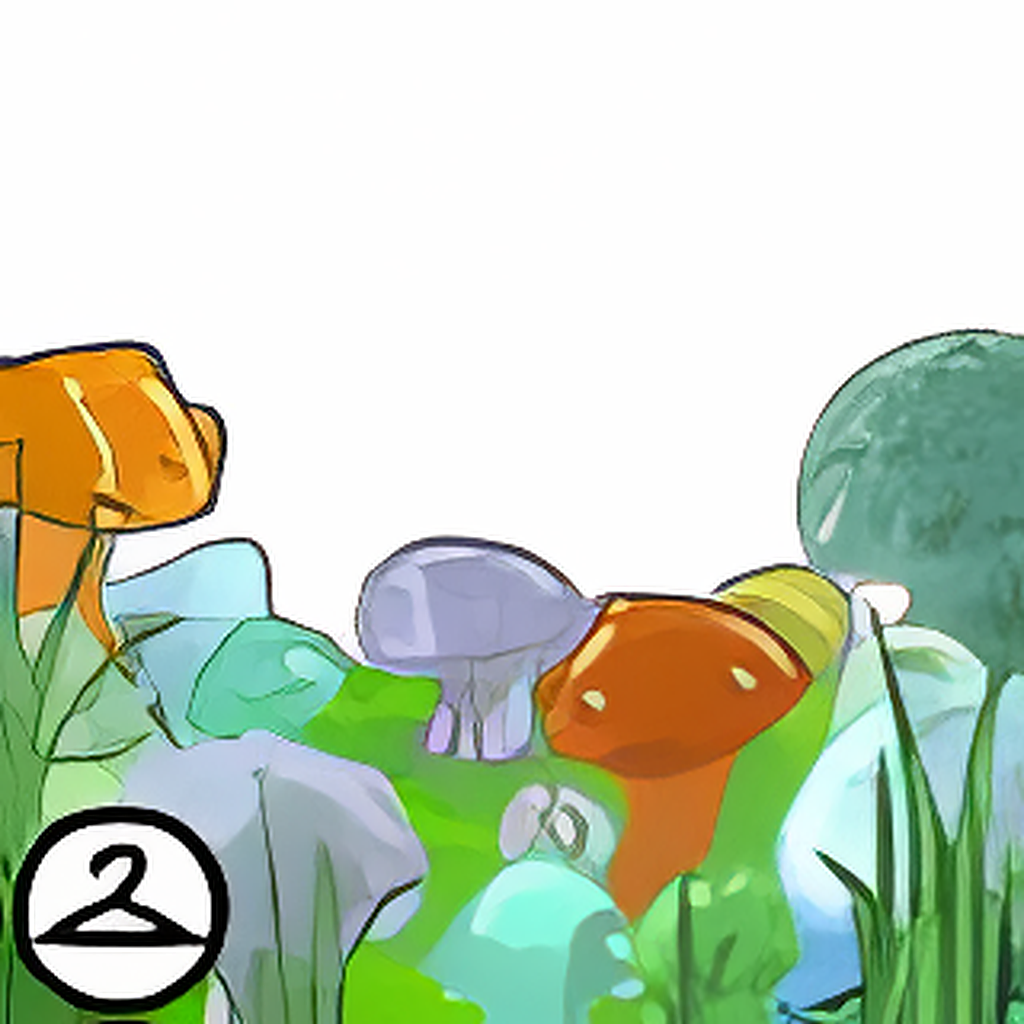 Colourful Glass Mushroom Foreground